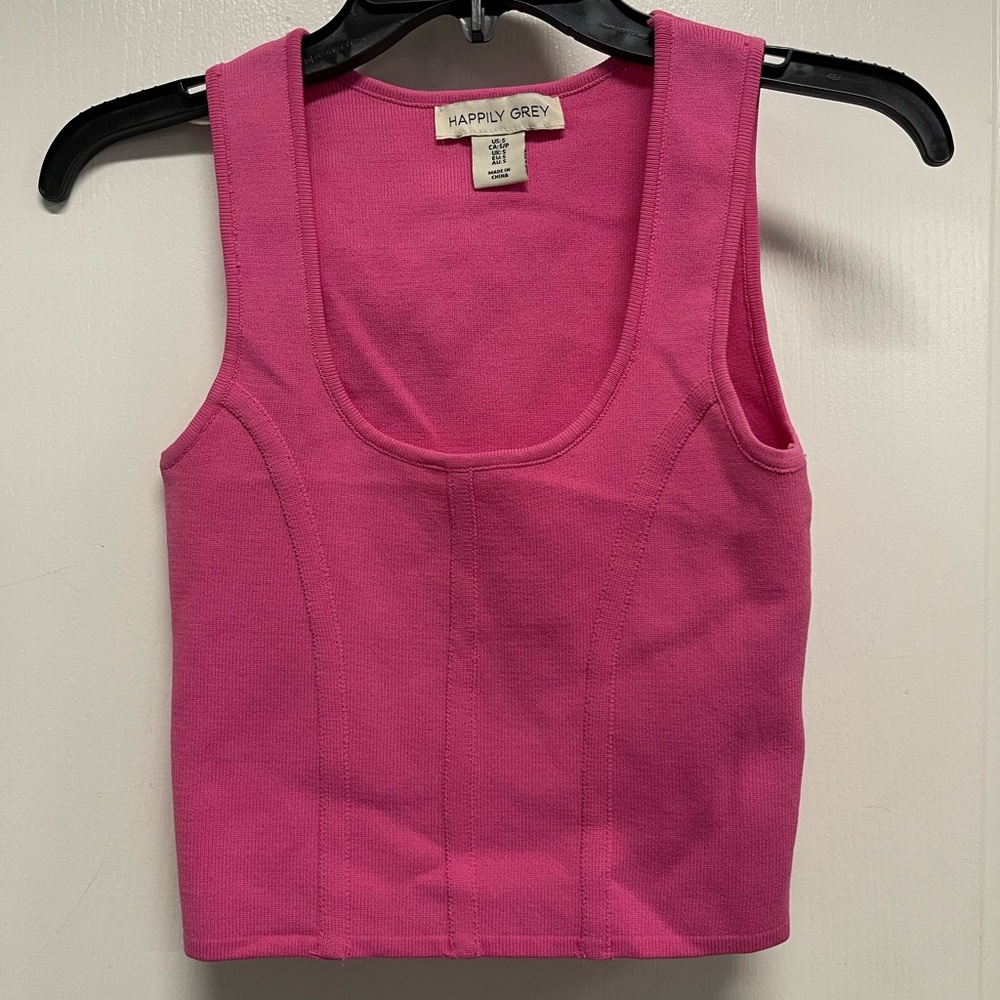 Pink Women's Tank Top- Size S